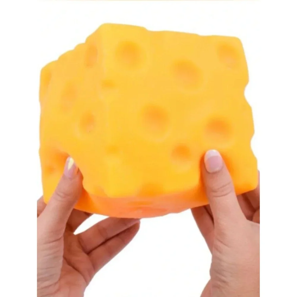 Giggle Zone Squeeze Cheese Block Large Squishy Sensory Fidget Stress BNWT